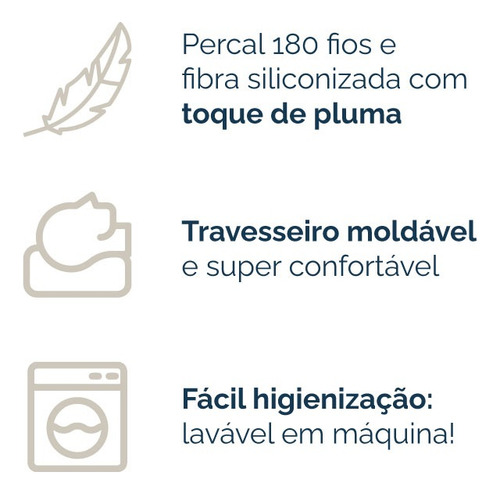 Kit Com 4 Travesseiros Suporte Firme 90 X 50 Toque De Pluma