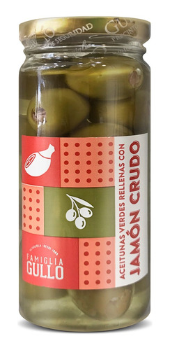 Aceitunas Verde Rellena Con Jamon Crudo Famiglia Gullo 330g 