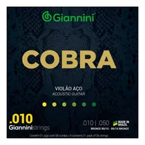 Comprar Encordoamento Giannini Cobra 010 P/ Violão Aço