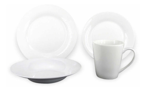 Juego De Loza Platos Tazas Porcelana Blanca Nuevo