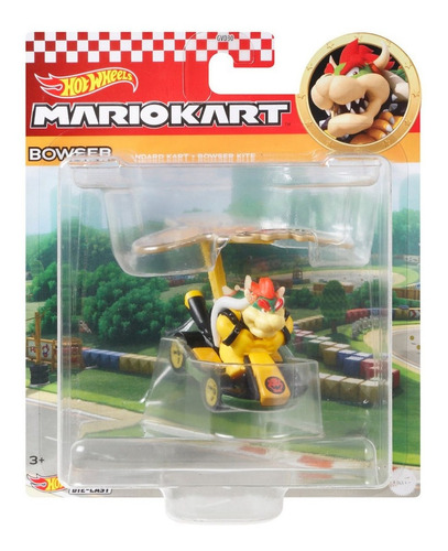 Hot Wheels Gliders Mario Kart Bowser Die Cast Vehiculo