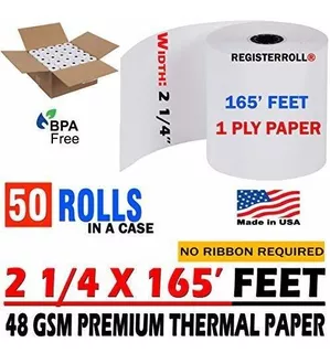 2 1/4 X 165 De Papel Térmico De 50 Rolls De Sharp Pos Caja R