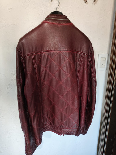 Campera De Cuero Original Bordó Taberniti Usada (Usado)