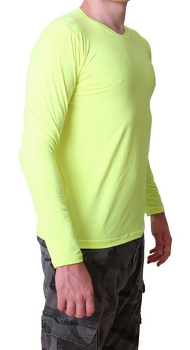 Imagem 5 de 8 de Camiseta Neon Manga Longa Proteção Solar Uv50 Tecido Gelado