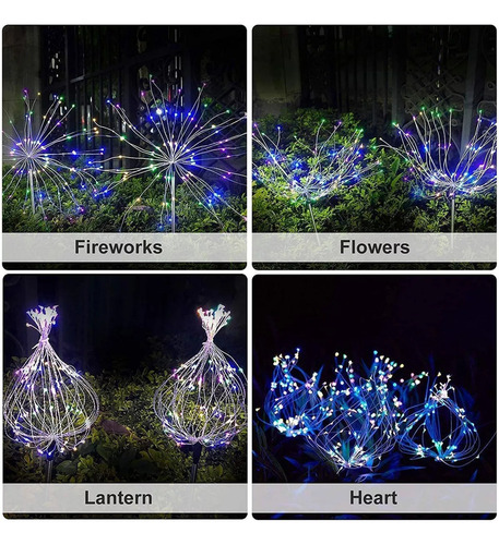 Luces Solares Al Aire Libre Los Fuegos Artificiales Jardín