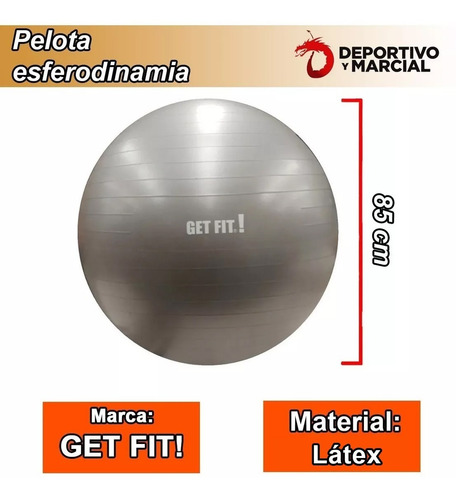 Imagen 3 de 8 de Pelota Esferodinamia 85 Cm + Inflador Reforzada Pilates Cuot