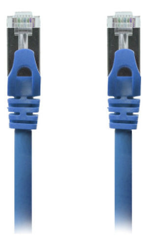Kit 10 Cabo De Rede Patch Cord Cat6 Ftp 2 Metros Azul Blinda