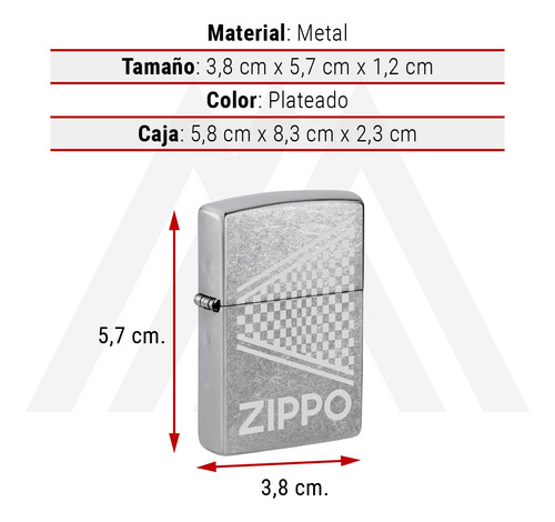Imagen 4 de 10 de Encendedor Zippo Lighter Design Street Chrome Logo Lustre