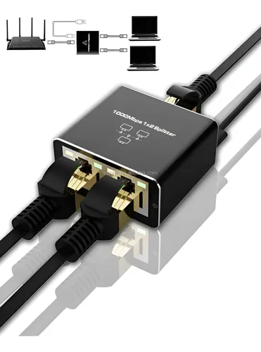 Adaptador Splitter Divisor Ethernet Rj45 Velocidad 1000mbps