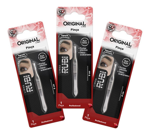 Imagem 1 de 3 de Kit 3 Pinças Profissional