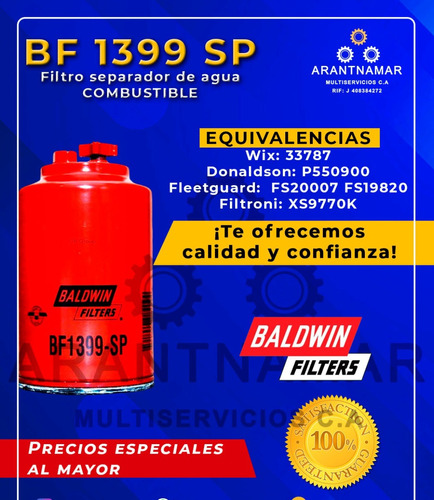 Filtro  De  Combustible Baldwin Bf1399sp P550900 33787