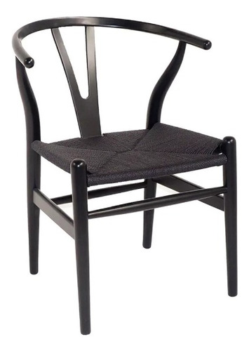 Pack X 2 Sillas De Comedor Wishbone Total Black Baires4