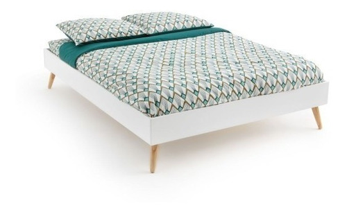 Bebop Base De Cama Queen Estilo Moderno Color Blanco