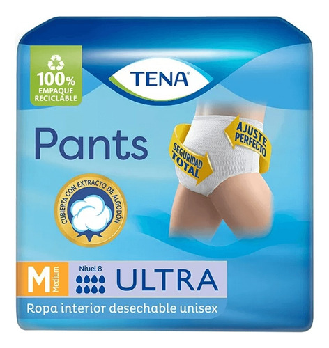 Ropa Interior Desechable Adultos Tena Pants Ultra M 10un