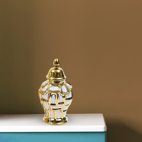 Estilo Retro Porcelana Ginger Jar Centro De Mesa Tapa