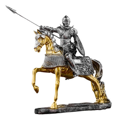 Knight Figurine Resina Escultura Retro Colección De Estilo