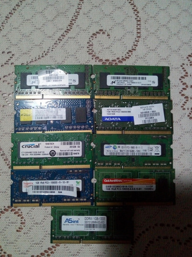 Memorias Ram De Laptop Ddr3 1gb Usadas En Perfecto Estado (Usado)