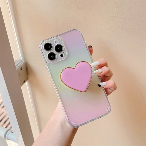 Láser Funda Con Pop Socket Corazón Para iPhone
