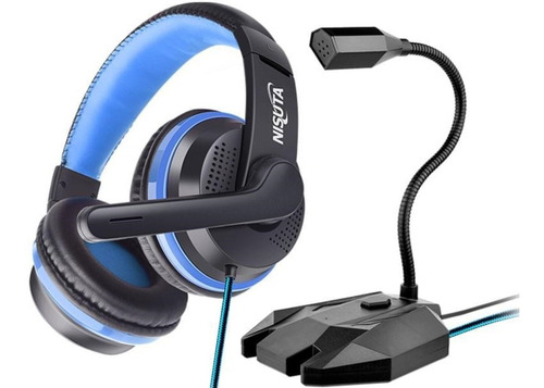 Imagen 6 de 9 de Microfono Gamer Nisuta Nsmic195u Usb Led Rgb Control Mute