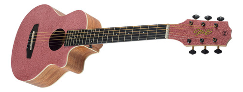 Violão Seizi Fun Panda Aço Acústico Cor Rose Gold Sparkle Orientação Da Mão Destro