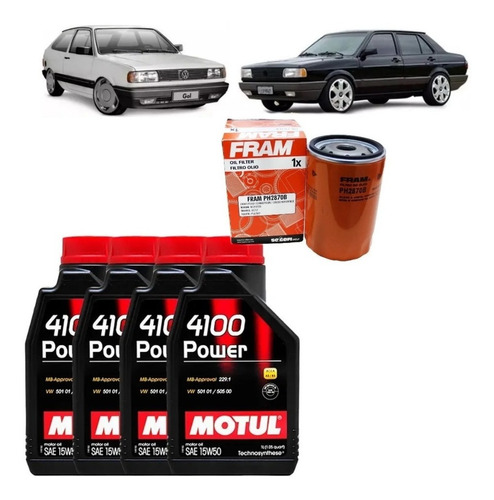 Kit Troca Motul 4100 15w50 Gol Voyage Motor Ap Ph2870b