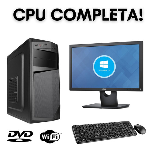 Imagem 1 de 3 de Computador Pc Star Core 2 Duo 4gb Ssd120 Win10 + Monitor 19
