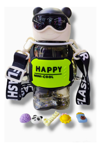 Termo Osito Happy Mini-cool De 800ml Con Cargadera Y Pines