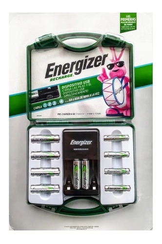 Pilas Energizer Recargables Aa Y Aaa Con Cargador + Estuche