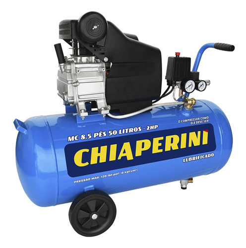 Compressor de ar elétrico portátil Chiaperini Mc 8.5/50L monofásica 50L 2hp 220V azul-celeste