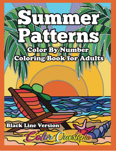Libro: Color By Number For Adults Summer Patterns Black Line