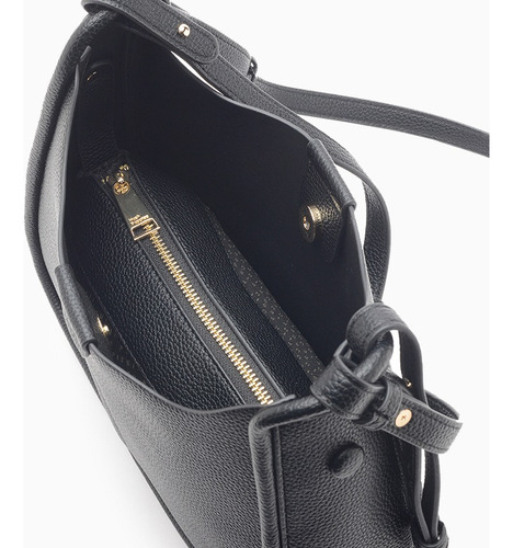 Cartera Cartera Mona 1 Hush Puppies De Mujer Acabado de los herrajes Metálico Color Negro Correa de hombro Negro Diseño de la tela Lisa
