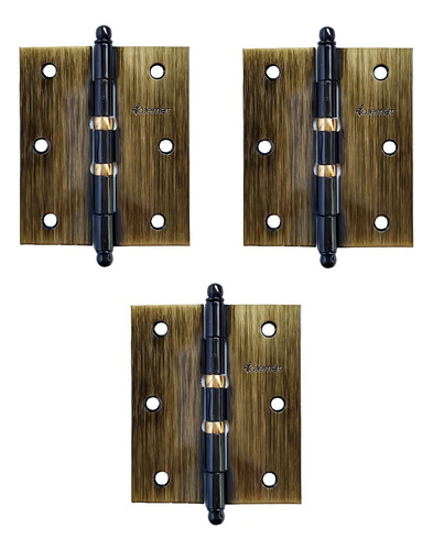 Dobradiça Porta Antique Ouro Velho 3 1/2 X 3 Anel Tolemat 3