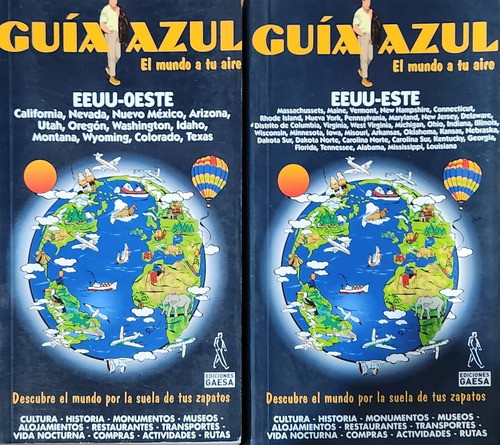 Lote De 2 Guía Azul Eeuu Este, Eeuu Oeste, 2000/2001. Nuevas