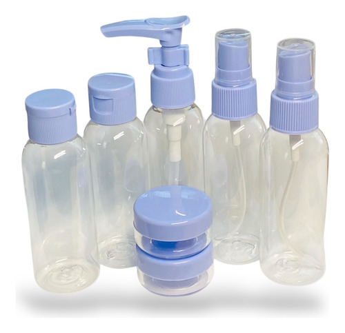 7 Envases De Viaje Kit Botellas Aplicador Dispensador Spray