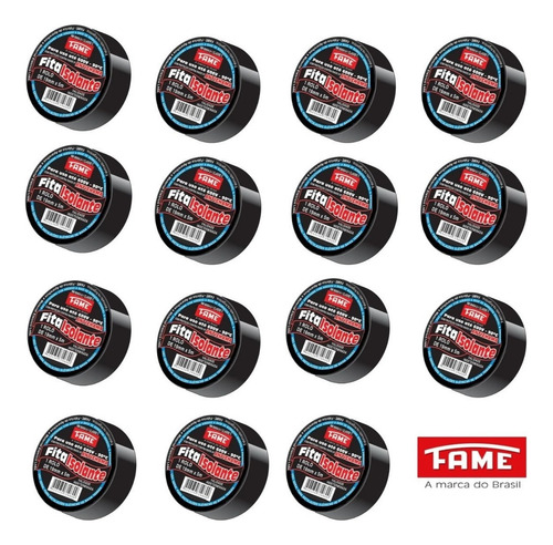 Kit Com 15 Fitas Isolante Fame Uso Geral 19x05m - Fame