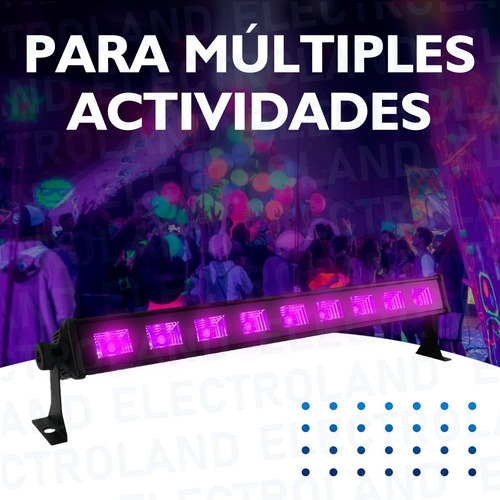 Imagen 8 de 10 de Barra Luz Negra Uv Lampara Ultravioleta Efectos Fiestas 9x3w