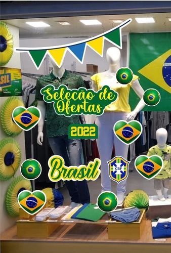 Adesivo Copa Do Mundo Para Vitrine Brasil Seleção De Ofertas