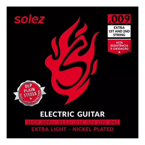 3 Encordoamentos Guitarra Solez 0.9 Slg9 Extra Light 