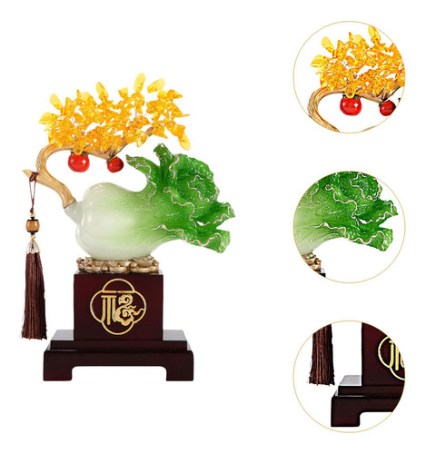 Estatua De Repollo Decoración China Fengshui 9,4x4,3x13
