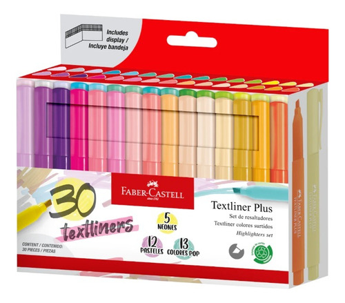 Resaltadores Textliner Plus Faber Castell 30 Colores