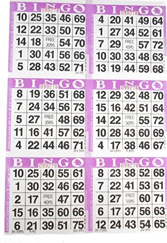 Cartones De Bingo Morado - 500 Hojas - 3000 Cartas