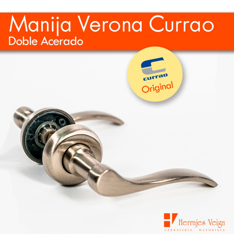 Manija Picaporte Currao Verona Doble Acerado Pack Por 7