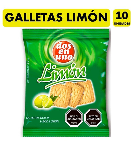 Galletas Sabor Limón Especial Colación Dosenuno(pack De 10u)