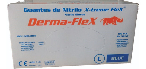 Caja Guantes Quirúrgicos Nitrilo Azul  Caja X 100 Unidades 