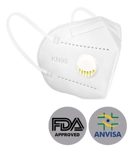 Imagem 1 de 7 de Kit 10 Máscara Kn95 Proteção Respiratória Pff2 Com Válvula