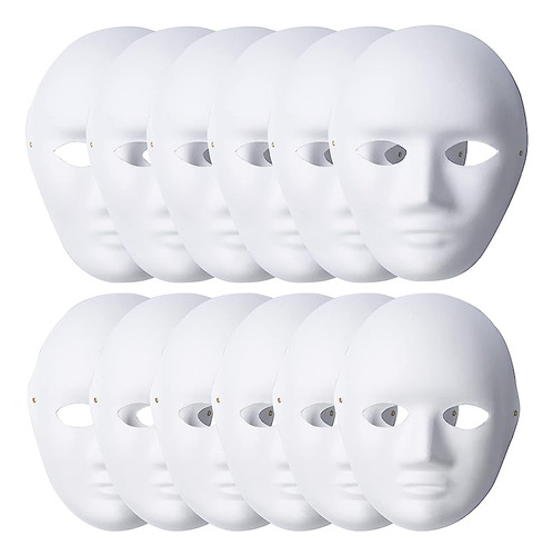 Lanrena Paquete 12 Mascaras Faciales Completas Papel Mache A
