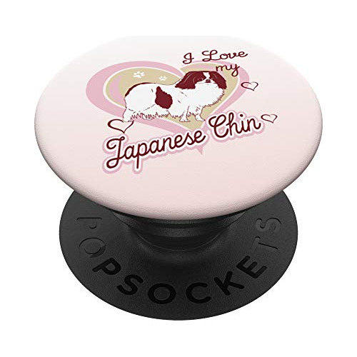 Me Encanta Mi Mentón Japonés Raza Animal Dogs Pop Socket Pop