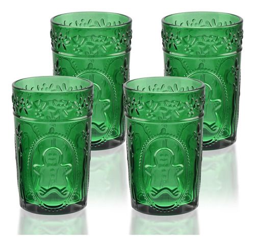 Glass Smile Highball - Juego De Vasos Verdes De 4 A 12 Onzas