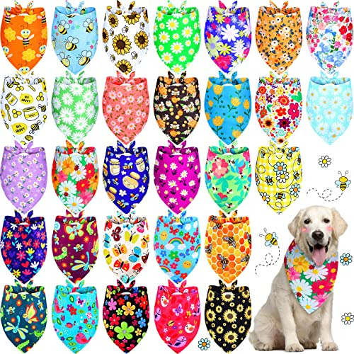 Paquete De 30 Pañuelos Para Perros Con Diseño De Flores De