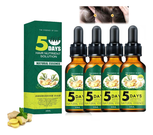 4pcs 5day Ginger Germinal Hair Growth Serum Oil For Peinar